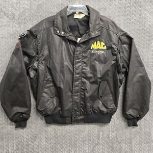 Vtg‎ MAC Racing Buick King Louie Pro Fit Bomber Jacket Mens XL Black Made in USA